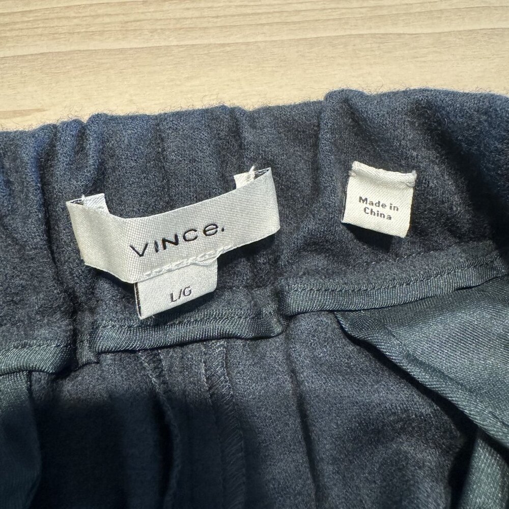 Vince Black Pull On Pleated Leg Wool Blend Trouser Pants Women's Large L - Picture 2 of 7